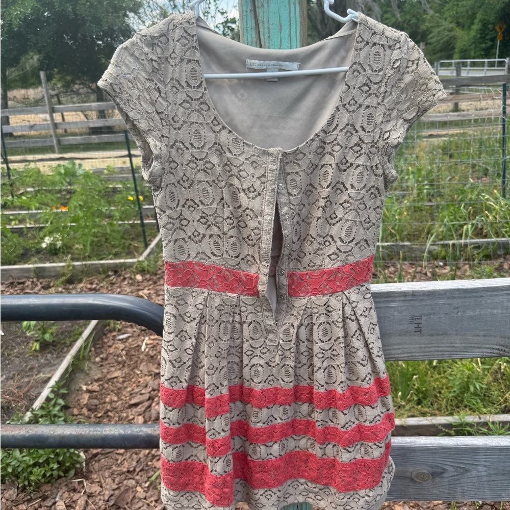 LC Lauren Conrad Floral Lace Underslip Dress